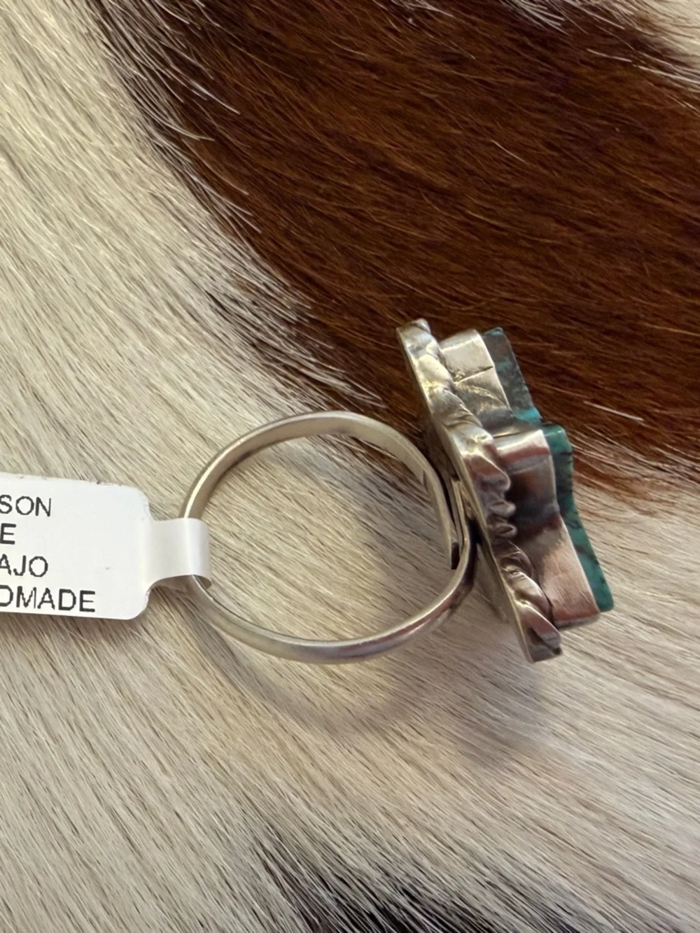 ❤️ Signed “Larson Chee” Kingman Turquoise Star Navajo Native American ADJ RING - Picture 9 of 15